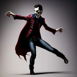 a vampire with arms outstretched viewed from the side photorealistic