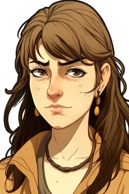 jojos style brown mullet girl character