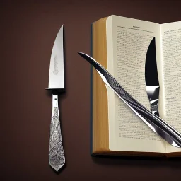 shiny fork and knifes on dinner table with cloth, book cover illustration