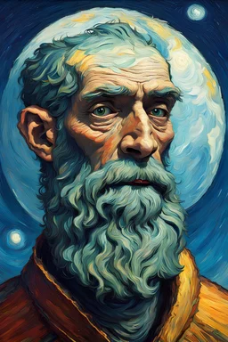 portrait of the atlas from no man's sky by van gogh