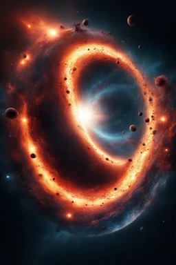 Planet earth is getting out an Intense worm Hole explosion in deep space. Wormhole apocalypse wipes out Universe. Worm-hole collision explodes in outer space. Epic galaxy with growing black hole. Cinematic interstellar