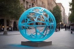 статуя на улице, Шар как атом/молекула: Сделать поверхность шара похожей на модель атома или молекулы, используя геометрические формы, светящиеся элементы или проекцию. . Для этого можно использовать различные геометрические формы, такие как круги, треугольники, шестиугольники и т. д., чтобы создать абстрактное изображение структуры атома или молекулы. Кроме того, возможно использование светящихся элементов, чтобы придать статуе особую магическую атмосферу и привлечь внимание прохожих ночью.