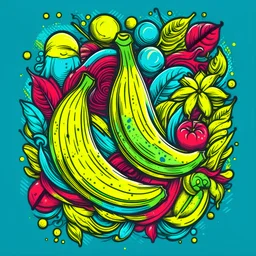 banana, Colorful Holiday T-Shirt Design, Groovy Winter