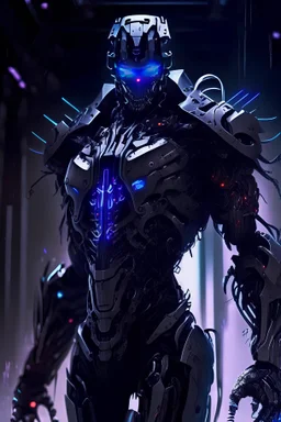dark humanoid robot soldier artificer gladiator futuristic assassin