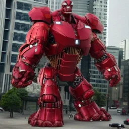 hybrid of hulkbuster and Godzilla and xenomorph