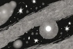 A drawing of stars in space