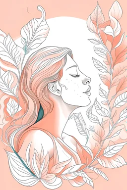 breathe out illustration in peach