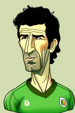 Luis Figo Portuguese football player ,cartoon 2d