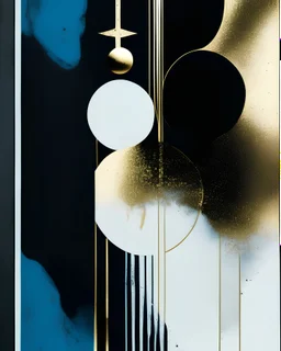 meditation, tarot, esotericism, minimalistic abstraction, Colors gold, black, white and soft blue