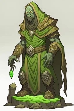 stone golem malphite humanoid earthelemental rogue robe hood daggers