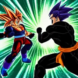 Fight scene between cell and goku