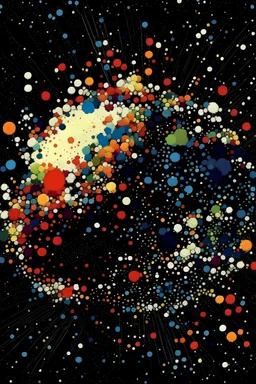 ABSTRACT DOTS Atomic bomb explosion STYLE OF HIROKU OGAI