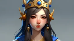 Realistic Yuumi from League of legends with a crown on the head