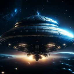 cinematic photo of a stunning spaceship with aliens around it