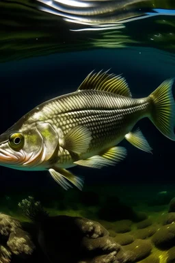 european sea bass underwater