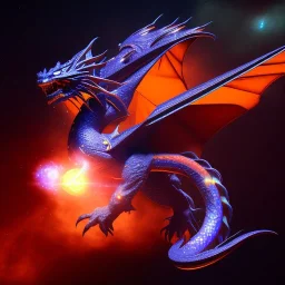 cosmic dragon in space,deep colours, 8k resolution, dynamic lighting, hyperdetailed,intricately detailed, Unreal Engine 5 , volumetric lighting