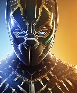 black panther, golden armor suit, full body close up, soft light atmosphere, light effect，vaporwave colorful, concept art, smooth, extremely sharp detail, finely tuned detail, ultra high definition, 8 k, unreal engine 5, ultra sharp focus