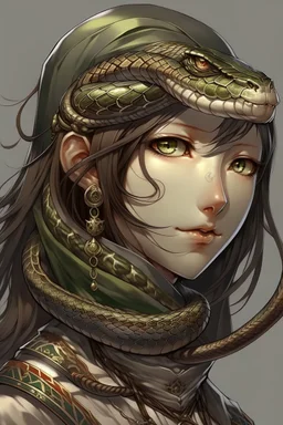 detailed persona, female snake head instead of hair