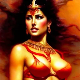 Drawing of beautiful face,'beautiful ,Busty Dejah Thoris',intense stare, ancient skintight armor, balanciaga fashion clothe painting by gaston bussiere, greg rutkowski, yoji shinkawa, yoshitaka amano, tsutomu nihei, donato giancola, tim hildebrandt, Oil on canvas, cinematic composition, extreme detail,fit full head inside picture,16k