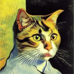 Portrait of a cat by Van Gogh