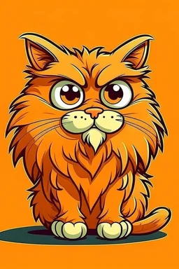 confused maincoon cat orange cartoon