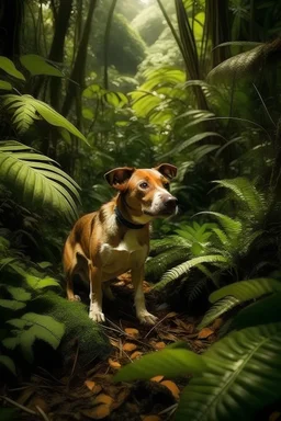 Dog in jungle