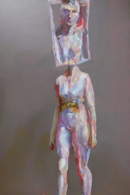 Full body portrait, painting, medium shot lady volumetric wood