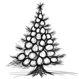 A Christmas tree in the style of mark johns, drawing