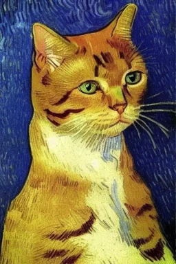 Portrait of a cat by Van Gogh