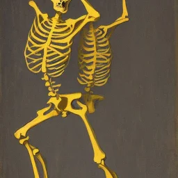 a skeleton dancing by van gohg