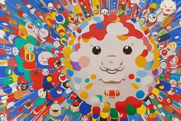 round pop art cloud by Takashi Murakami