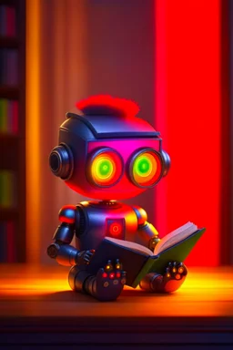 cute punk chat robot reading a book, blanket over shoulders, its such a perfect day, motion blur, smoke, 8k, downlight, soft light, depth of field, photorealism, trending on art station, some detail