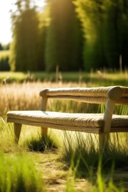 Portrait a HAY outdoor furnitur in nature with sunshine