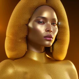 beautiful cosmic golden woman, long hair, nice smiling, magic glamour make up, delicate colors, beautiful glamour galactic golden dress, ultra sharp focus, 8k, unreal engine 5, extremely sharp detail, light effect, soft light atmosphere of a spaceship, smooth, full of details, face in front, complete vision of body