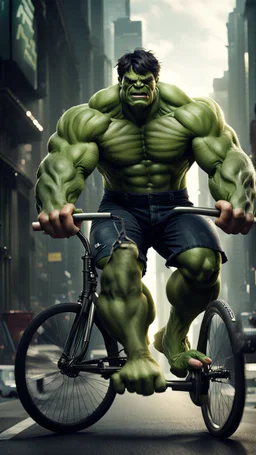 Hulk riding bicycle 9K image HD
