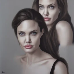 angelina jolie young face, centered, hyper Realist, 4k. hyper detailed, golden dress athena god