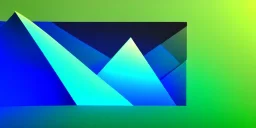 3d rendering. Abstract futuristic neon background. Fantastic landscape with glowing geometric triangular frame and mountains