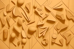 A light khaki wall with weird shapes