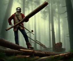 Epic photo of a lumberjack but he’s a skeleton, by greg rutkowski