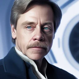 extremely detailed 8k hyperspace wallpaper,complete and photo realistic detailed head to waist stunning photo realistic portrait of mark hamill as luke skywalker in star wars with short lenght, Symmetrical, soft, fine, warm, photo realistic hair, blue eyes, professional majestic photo realistic painting by Ed Blinkey, Atey Ghailan, by Jeremy Mann, Greg Manchess, Antonio Moro, trending on ArtStation, Intricate, High Detail, Sharp focus, dramatic, by greg rutkowski,harsh and rough face,