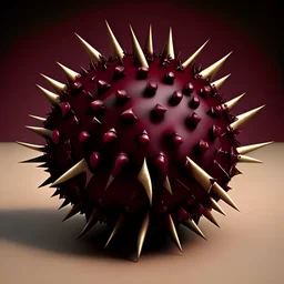 burgundy ball with major spikes and bones