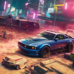 cyberpunk 2077 version of a ford mustang