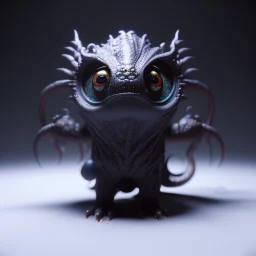 Cute fluid ink creature, big black eyes, unreal engine 5, 8k resolution, photorealistic, ultra detailed, by greg rutowski