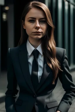 A girl in suit