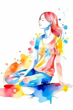 abstract relax pose watercolor painted patterns