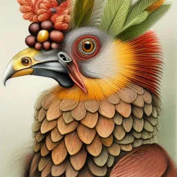 100% + Base Image ::: Giuseppe Arcimboldo Tall Bird Exotic Modifiers: highly detailed sharp focus extremely detailed intricate beautiful high definition crisp quality details focused no text no watermark great depth and scale intricately detailed no frame crisp No Signature sharp details no numbers Extreme Sharpness Depth in Details Field of Depth Started from image: