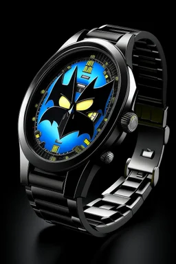 generate image of brand batman watch which seem real for blog having bat with it