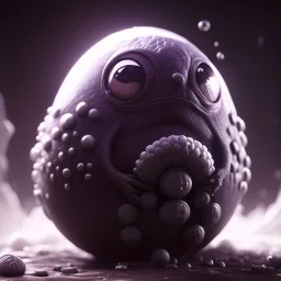 Cute fluid ink creature hatching from egg, big black eyes, unreal engine 5, 8k resolution, photorealistic, ultra detailed, by greg rutowski