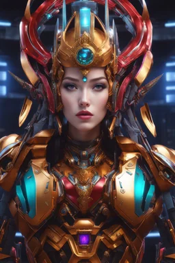 cyber robot woman ((masterpiece)), (beauty:1.3), iconic asp headpiece, UHD, 64K, hyperrealistic, vivid colors, , 8K resolution, throne room background with hieroglyphics, HDR depth, ultra detail, commanding regal aura, real photo