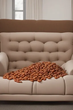 a couch made out bush's baked beans